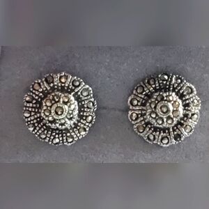 Vtg. Marcasite Stud Earrings